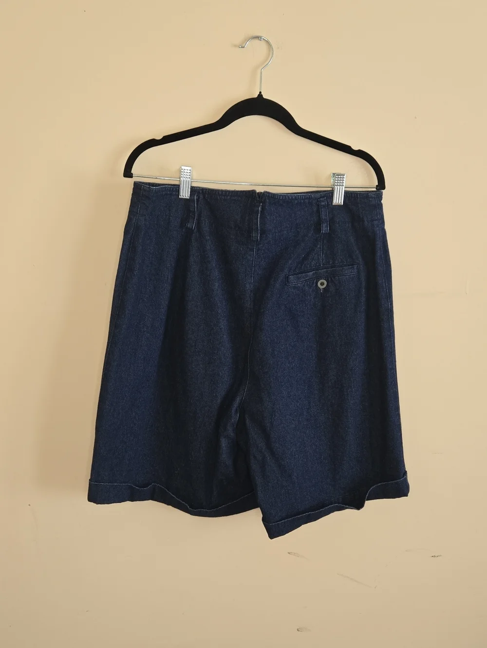 Liz Claiborne Vintage Dark Indigo Denim Jorts Pleated High Rise 90s Mom Shorts